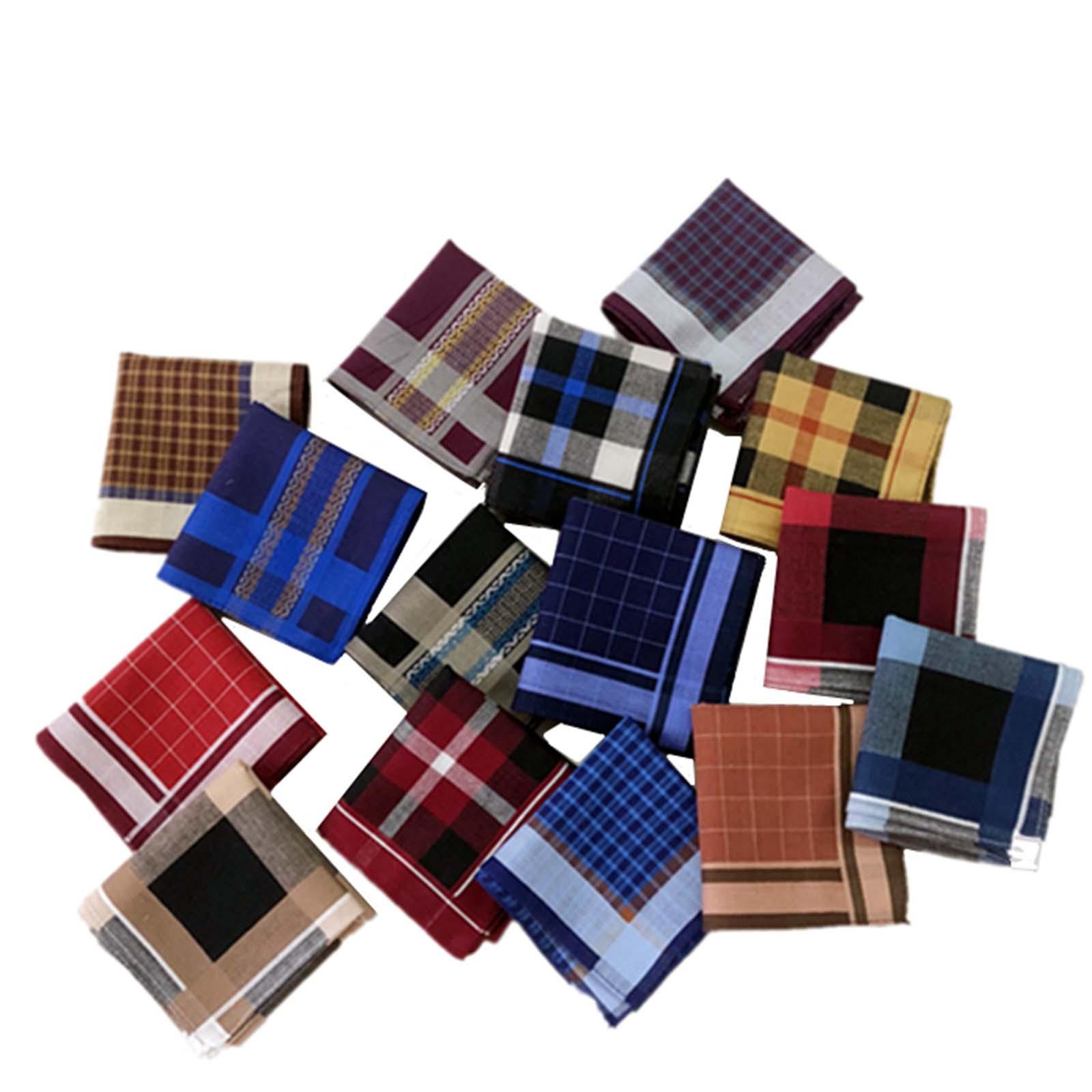 6 Stück dunkle karierte Tasche – Handkerchief Cotton Men Bewertung und Preis