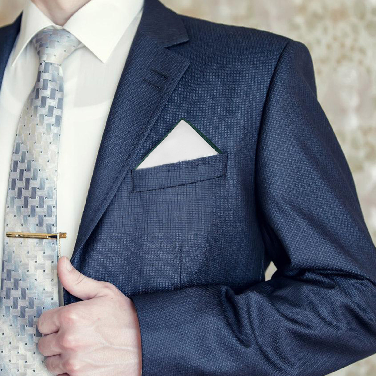 2 Stück weiße, schlichte Baumw – Handkerchief Cotton Men Bewertung und Preis